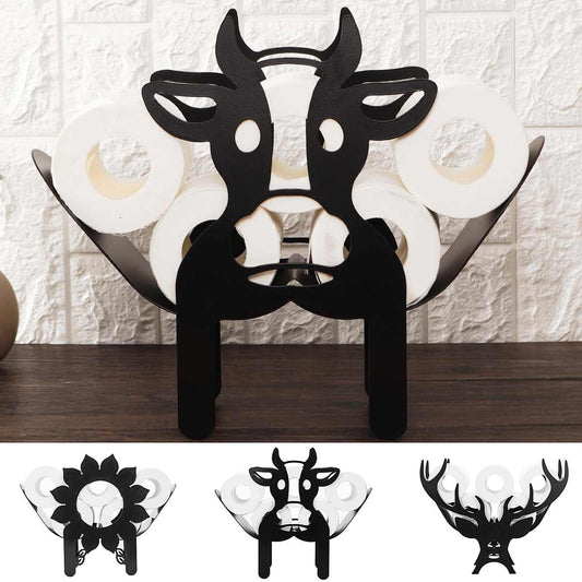 Decorative Iron Toilet Paper Holder with Animal Design - Luxicro