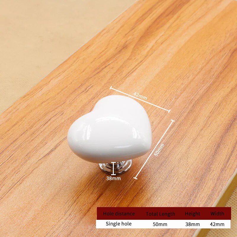 Stylish Ceramic Heart Door Knob Handle