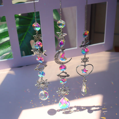Delicate Crystal Moon Wind Chime Catcher