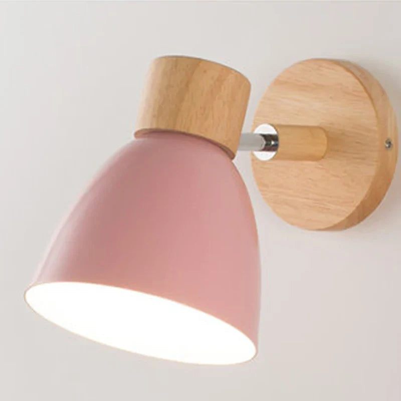 Modern Wooden Swing Arm Wall Lamp