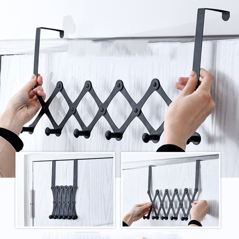 Space Saving Over Door Clothing Hook Rack