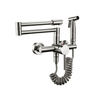 Flexible Kitchen Faucet with Pull-Out Sprayer - Stainless Steel