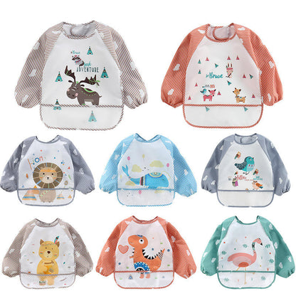 Durable Kids Bib with Long Sleeve Protective Apron