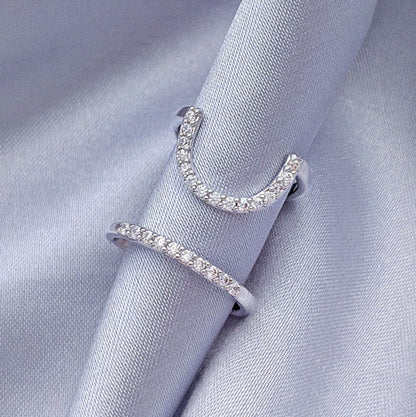 Trendy Silver Stacking Slim Ring Set