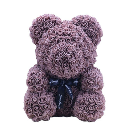 Artificial Flower Cute Stuffed Bear Toy