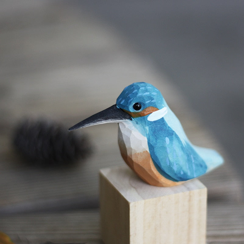 Rustic Wooden Robin Figurine