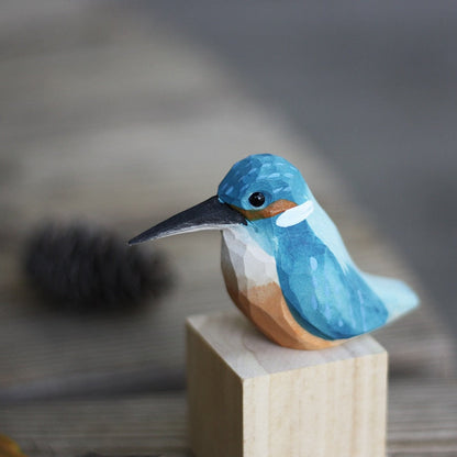 Rustic Wooden Robin Figurine