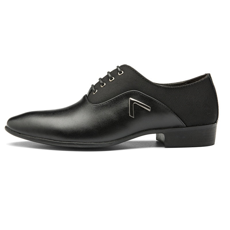 Classic Black Leather Men's Dress Shoes