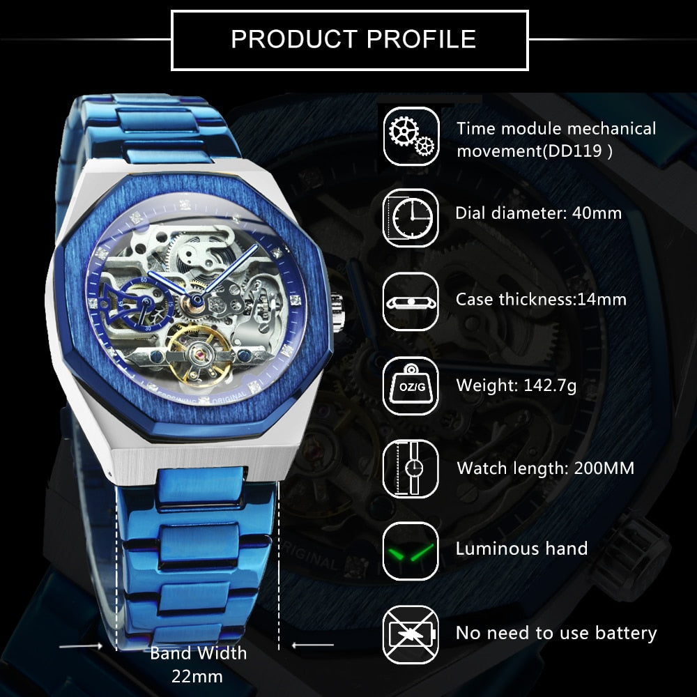 Premium Mechanical Open Face Men's Watch