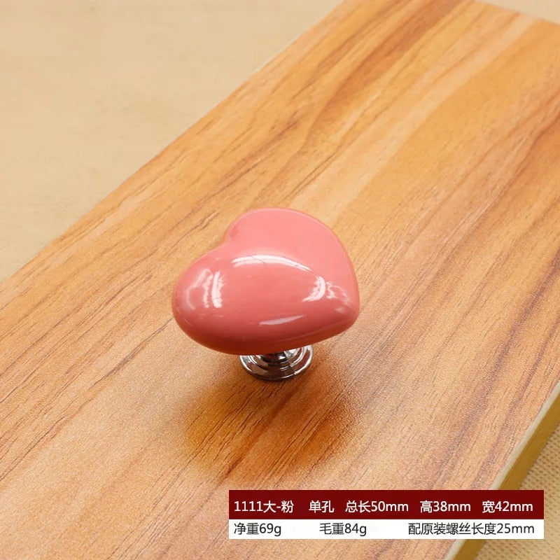 Stylish Ceramic Heart Door Knob Handle
