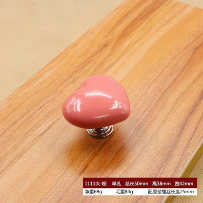 Stylish Ceramic Heart Door Knob Handle