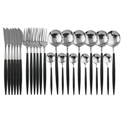 Luxury Silver Coated Metal Flatware Set