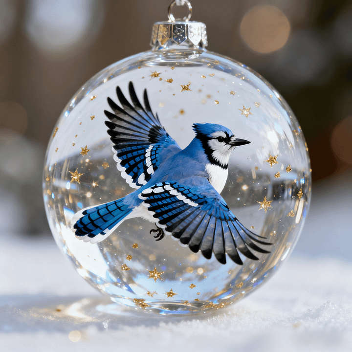 Luxury Bird Christmas Ornaments with Gold Details
