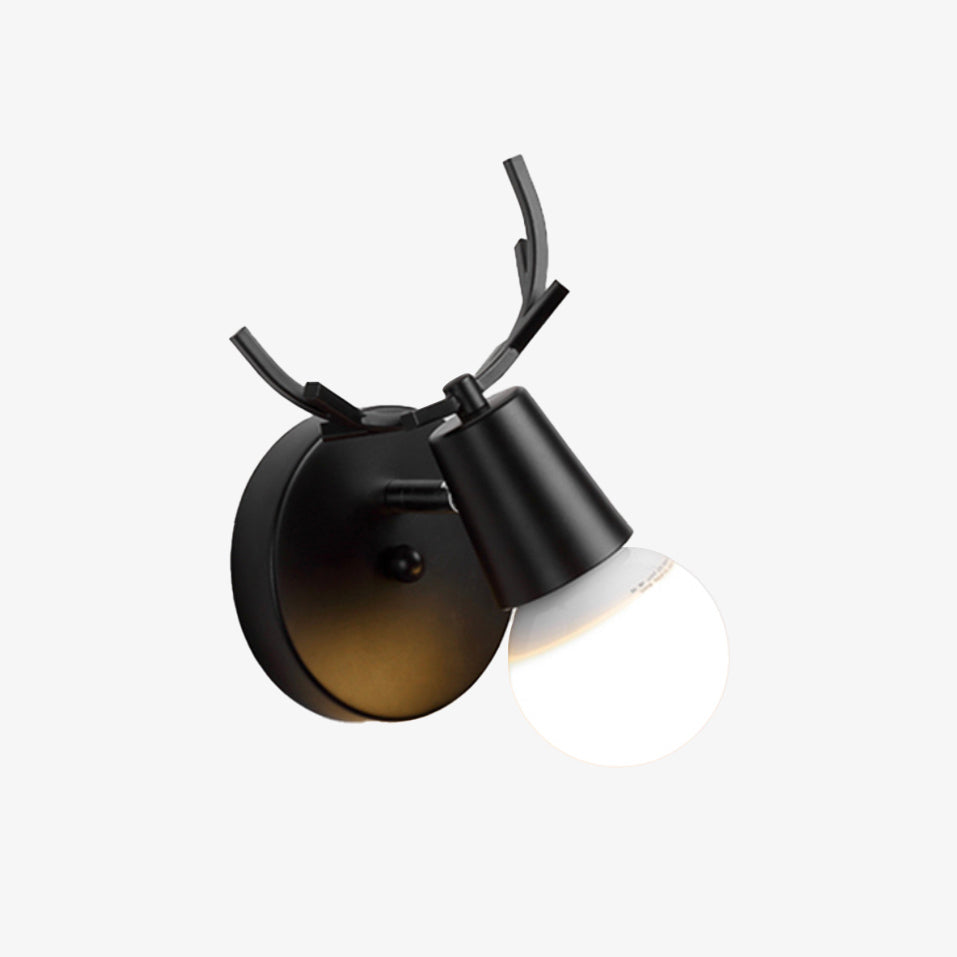 Natural Wood Deer Wall Lamp - Country Style Lighting - Luxicro