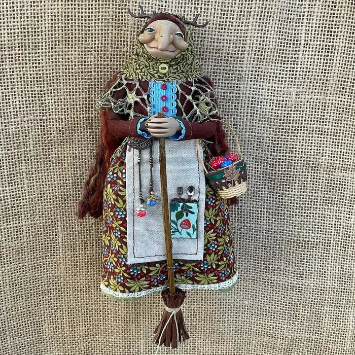 Unique Wooden Witch Figurine Decoration - Luxicro