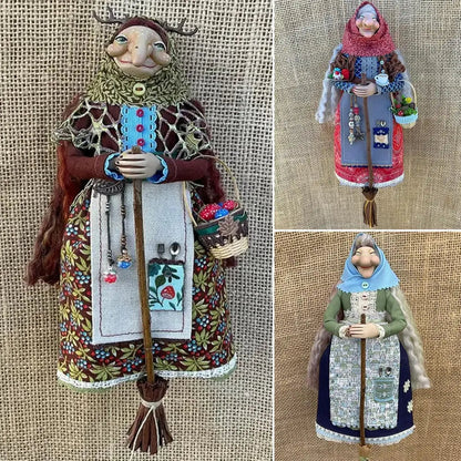 Unique Wooden Witch Figurine Decoration