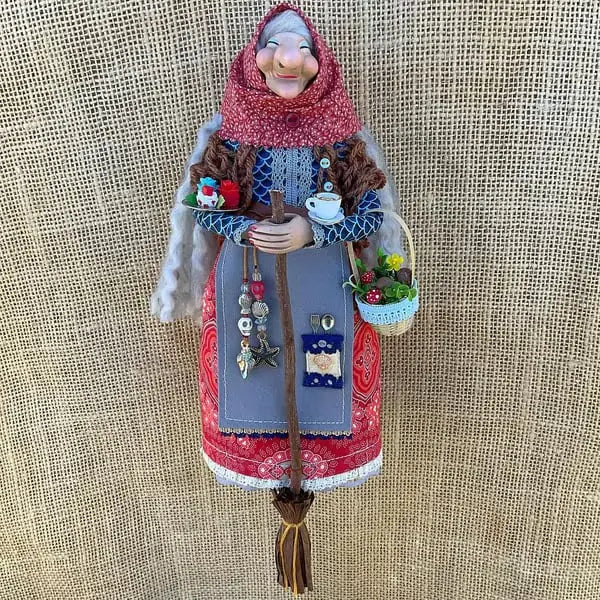 Unique Wooden Witch Figurine Decoration