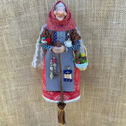 Unique Wooden Witch Figurine Decoration