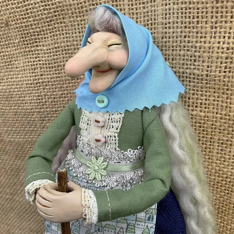 Unique Wooden Witch Figurine Decoration