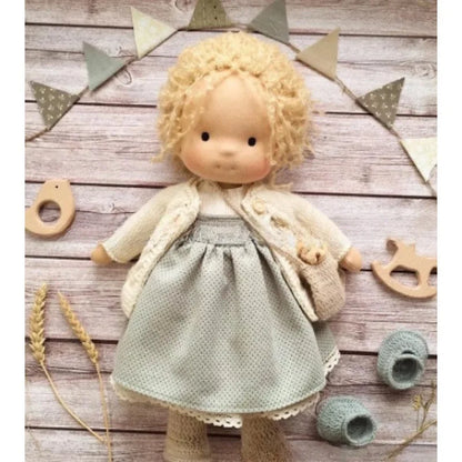 Adorable Plush Doll with Cute Accessories and Cloth Bag