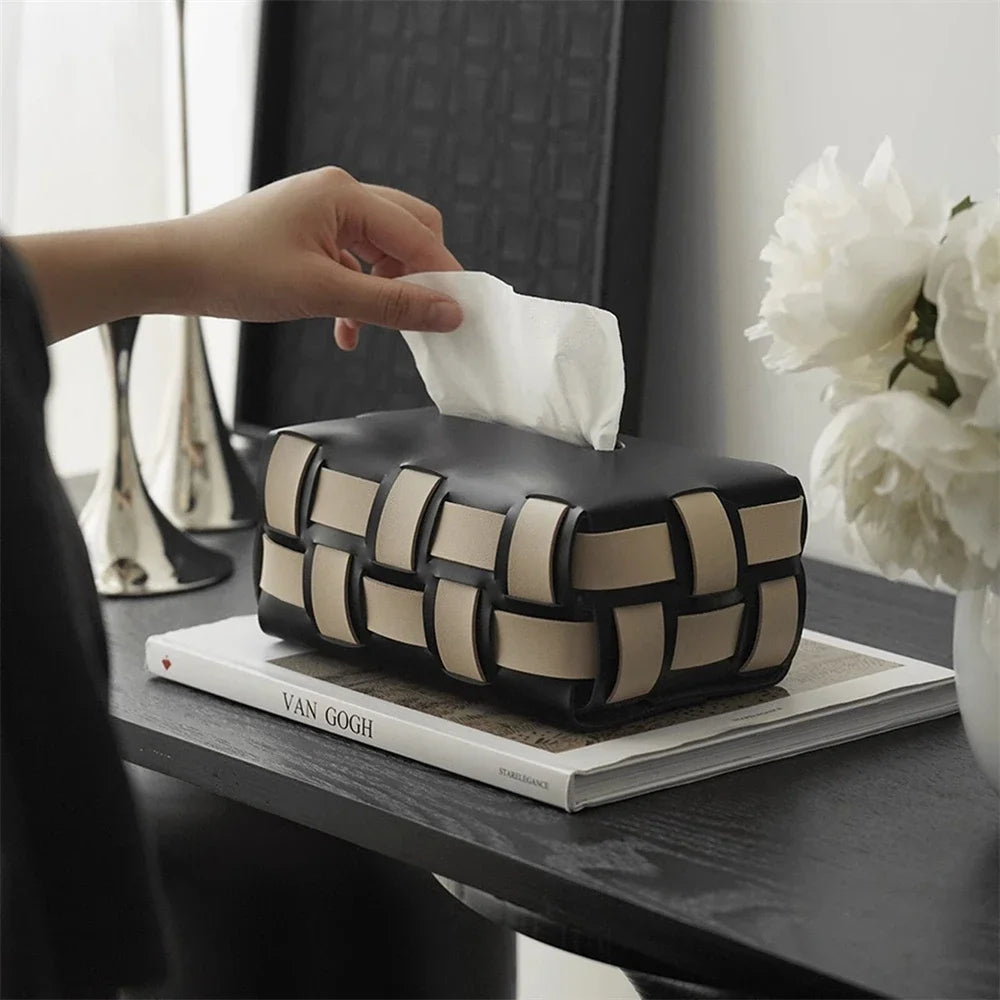 Simple Faux Leather Tissue Box Case - Luxicro