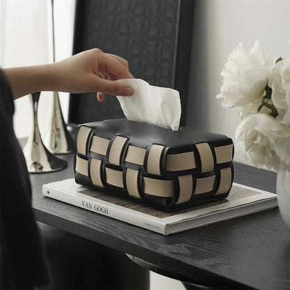 Simple Faux Leather Tissue Box Case - Luxicro
