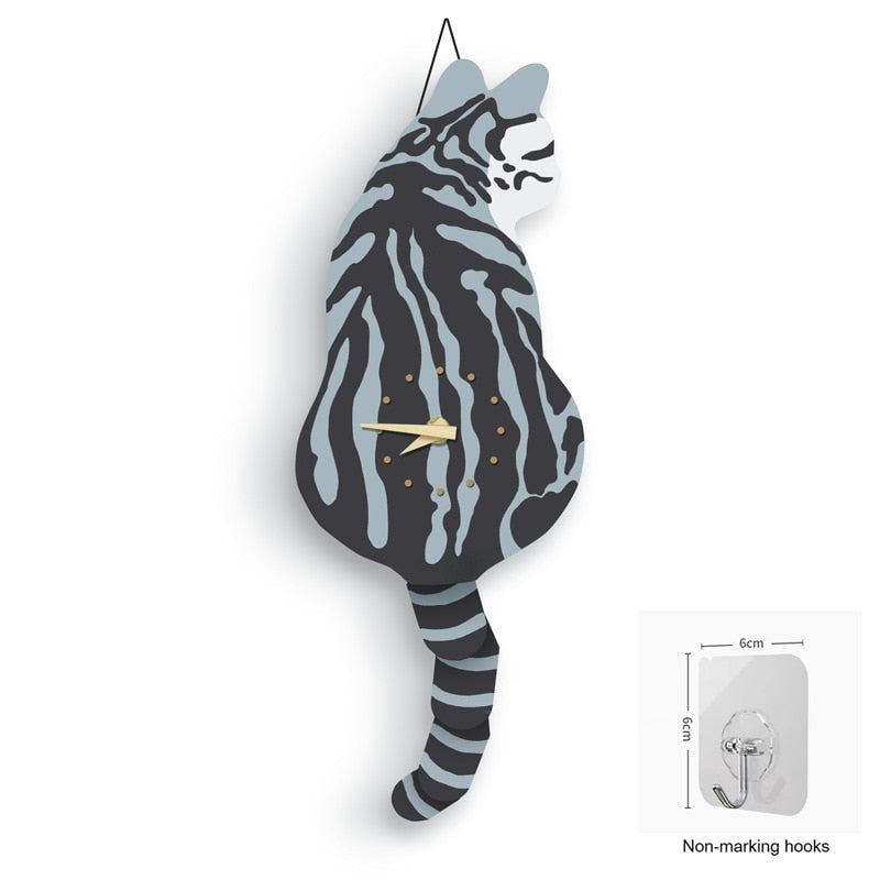 Fun Cat Shaped Wall Clock