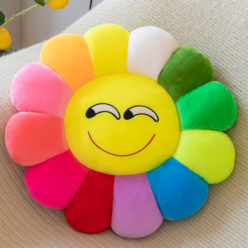 Colorful Patterned Plush Throw Pillow