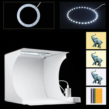 Compact Portable Photo Studio Kit with LED Lights