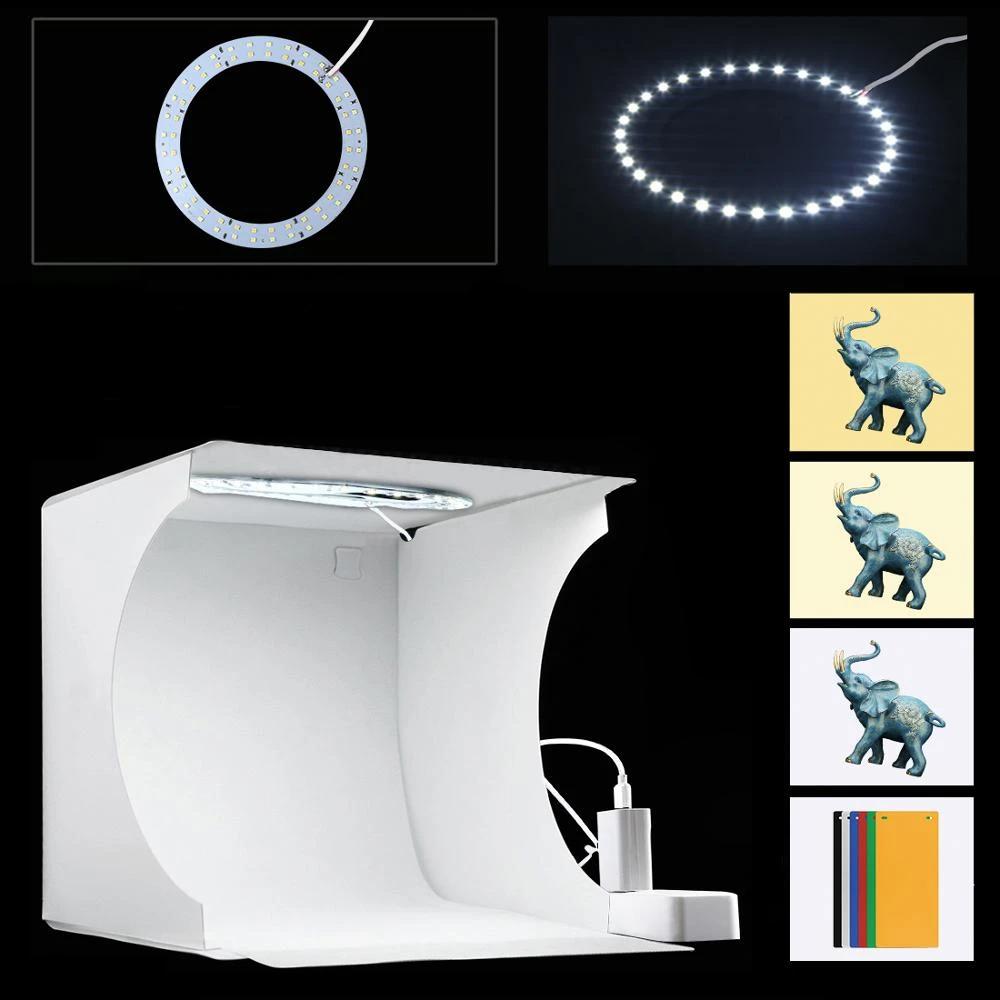 Compact Tabletop Photo Studio with LED Lighting