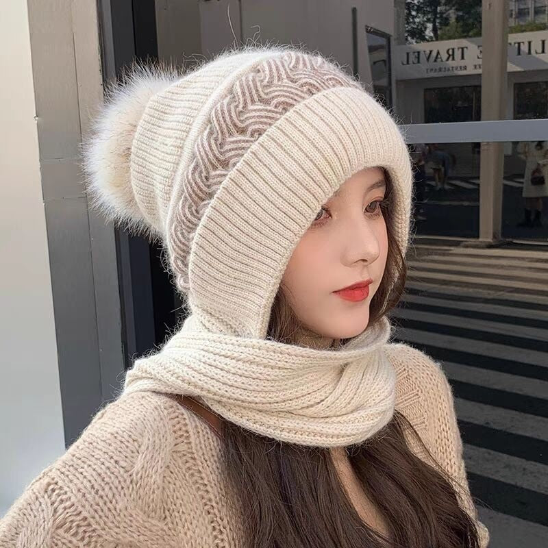 Cozy Knit Hat Scarf Combo