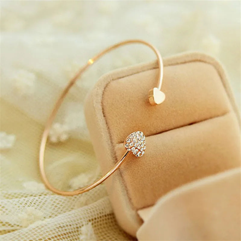 Dainty Love Heart Shaped Bangle