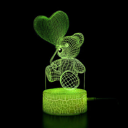 Vibrant 3D LED Bedside Table Lamp