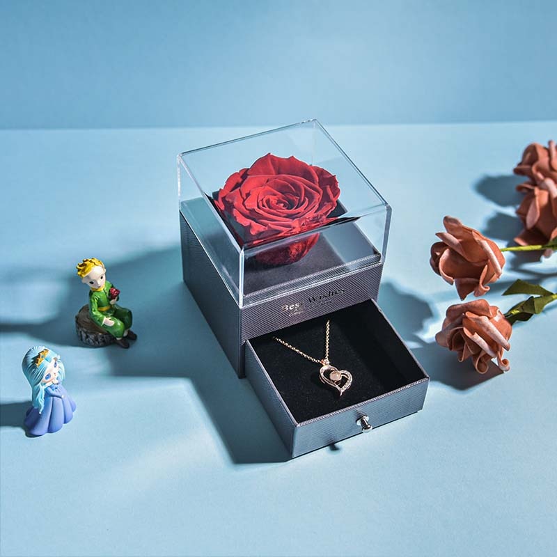 Beautiful Rose Pendant Necklace Gift Box - Luxicro