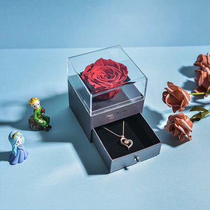 Beautiful Rose Pendant Necklace Gift Box - Luxicro