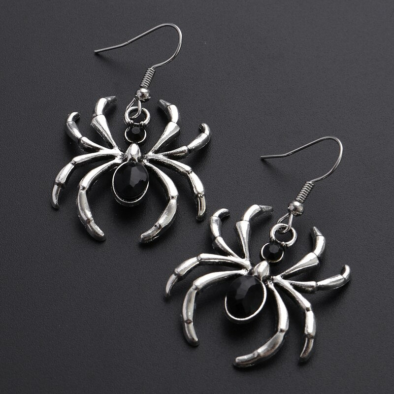 Edgy Black Gothic Drop Earrings