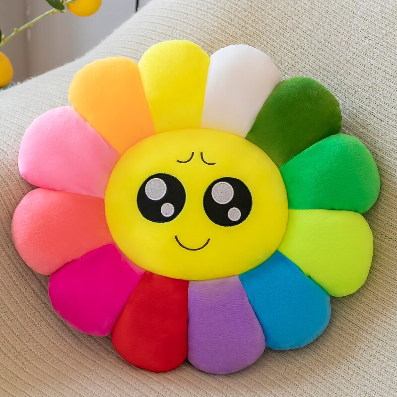 Colorful Patterned Plush Throw Pillow
