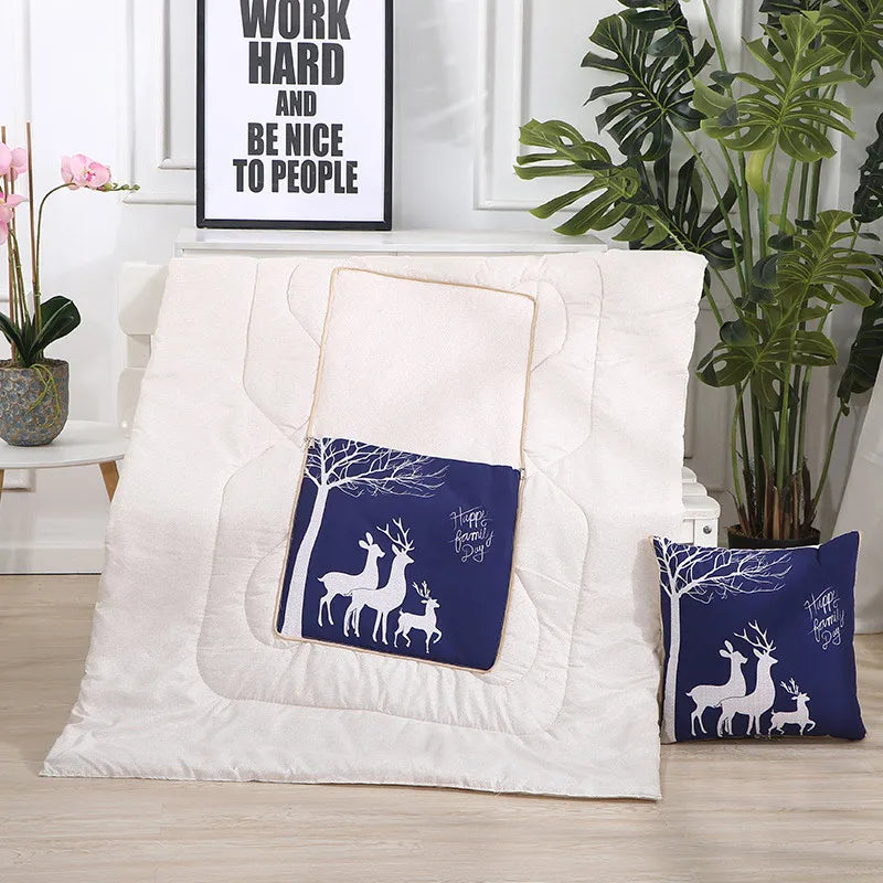 Cozy Plush Reversible Blanket Set