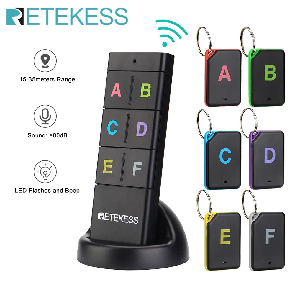 Wireless Key Finder 1 Transmitter 6 Receivers RF Locator Back To School ...