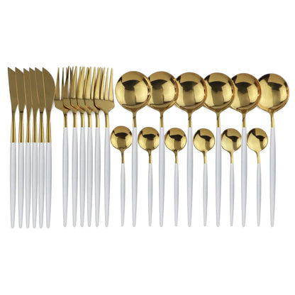 Luxury Silver Coated Metal Flatware Set