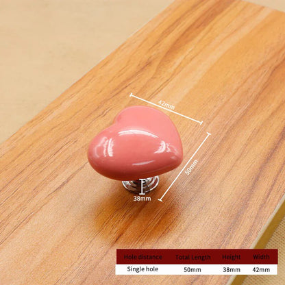 Stylish Ceramic Heart Door Knob Handle