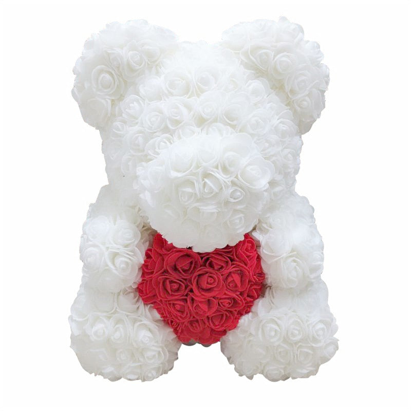 Artificial Flower Cute Stuffed Bear Toy