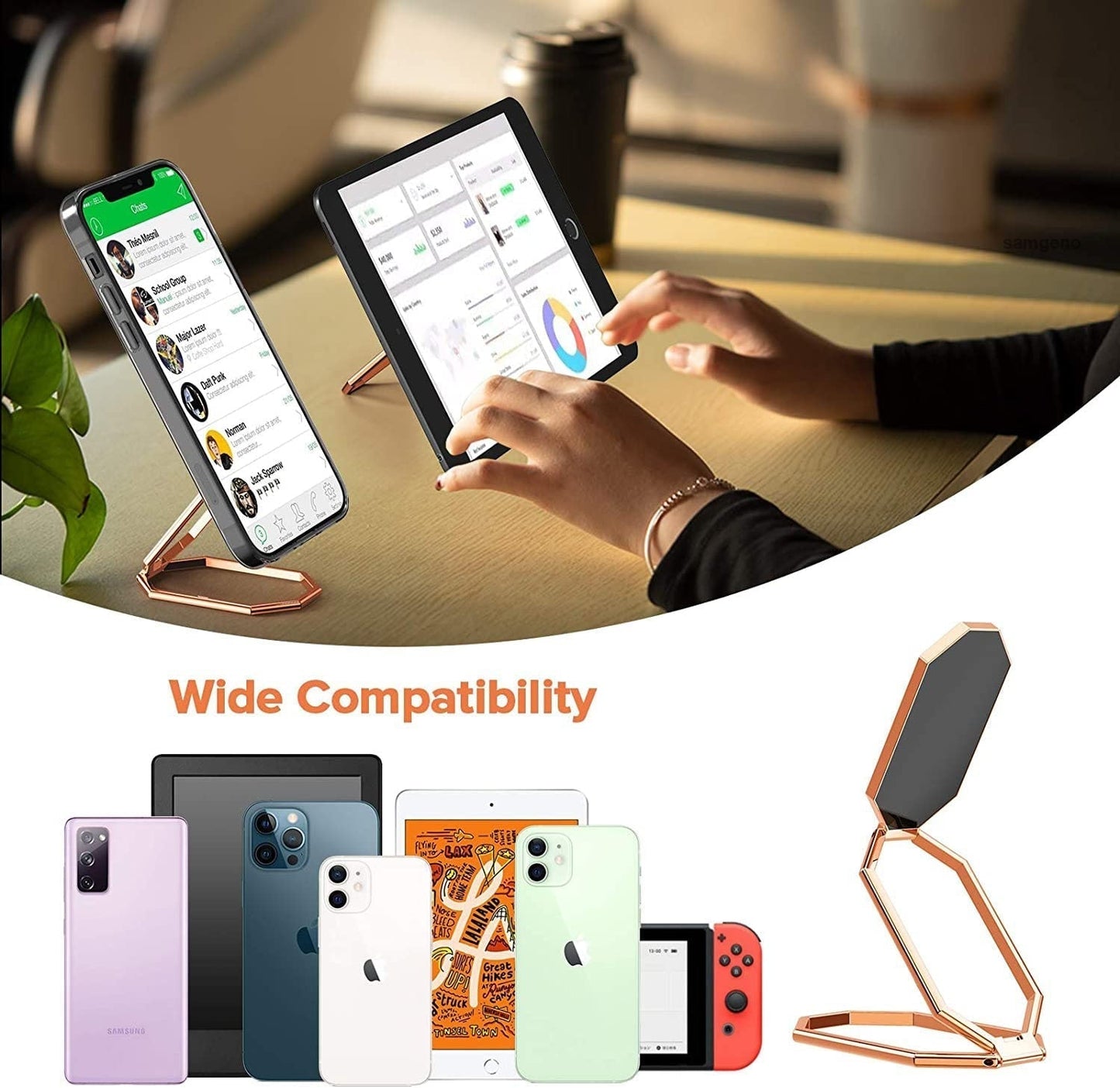 Premium Metal Phone Stand with 8-Sided Base