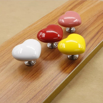 Stylish Ceramic Heart Door Knob Handle