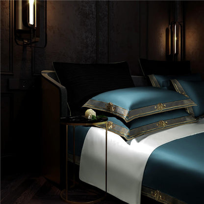 Luxury Embroidered Egyptian Cotton Bedding Set