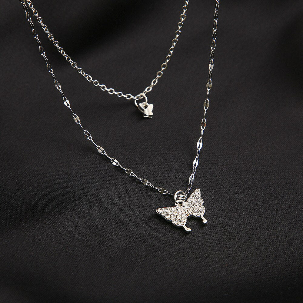 Delicate Double Layer Feather Necklace