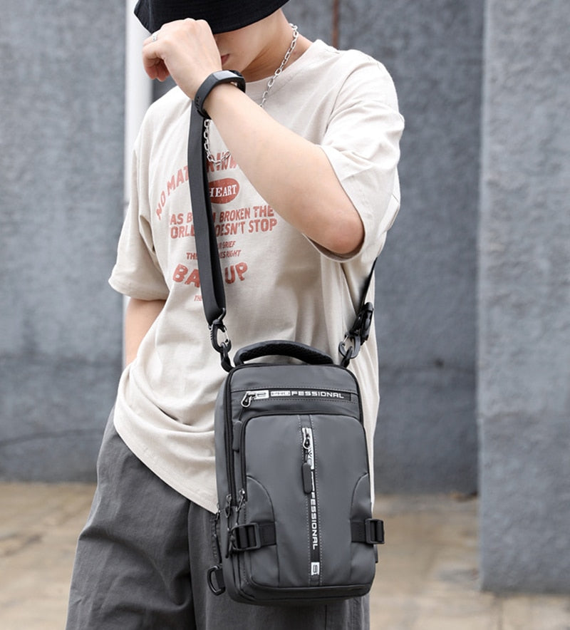 Waterproof Crossbody Bag with USB Charging and Pockets