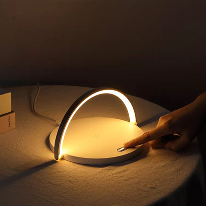 Compact LED Table Lamp with USB Charging Station