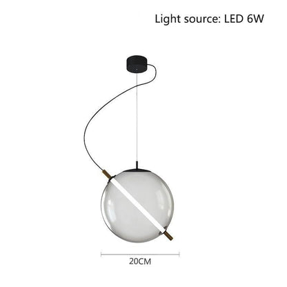 Stylish Copper Glass Pendant LED Light Fixture