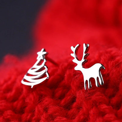 Festive Holiday Christmas Tree Dangle Earrings